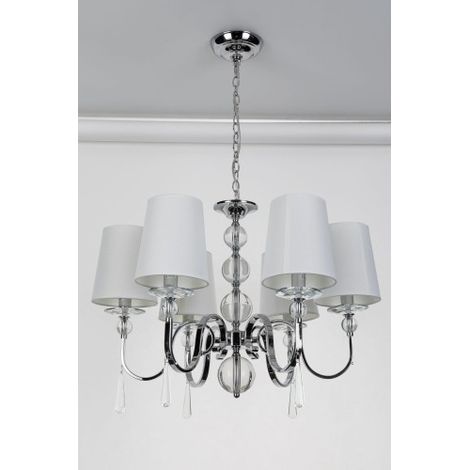 Lampadario glamour Charlotte 6 luci E14 cromo Maxlight