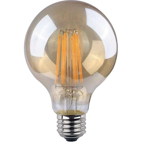 Bombilla de globo con filamento de led, cristal vintage e27 8 w 720 lm 2000 k luz calida ø8 x 12 cm (1/4)