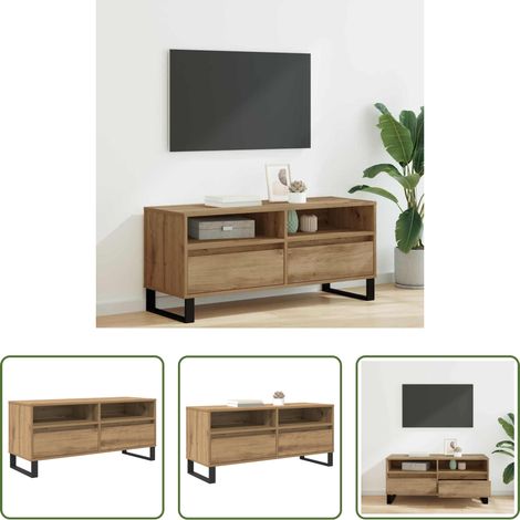 Schrank für Fernseher -  TV-Schränk mit Schubladen Artisan-Eiche 100 x 34,5 x 44,5 cm (1/5)