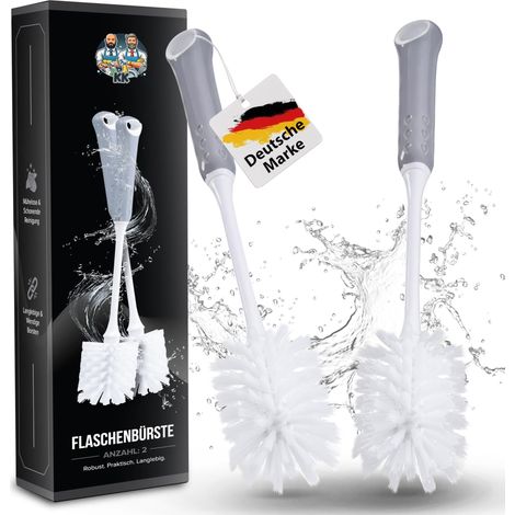 Lot de 2 goupilles longues (32 cm) pour gourdes, carafes, etc. Brosse de nettoyage flexible, passe au lave-vaisselle, thermos, biberon, vases (1/5)