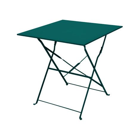 Mesa balcon plegable acero 60x60cm. cordelia turquesa