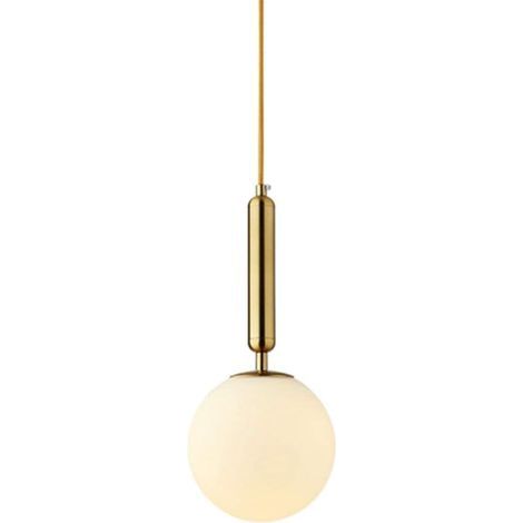 Nordic Moderne Simple Suspension Lampe Boule De Verre Plafonnier Simple Tête Suspension Loft pour Chambre Salle À Manger Restaurant Salon (Blanc Mat laiteux) (1/5)