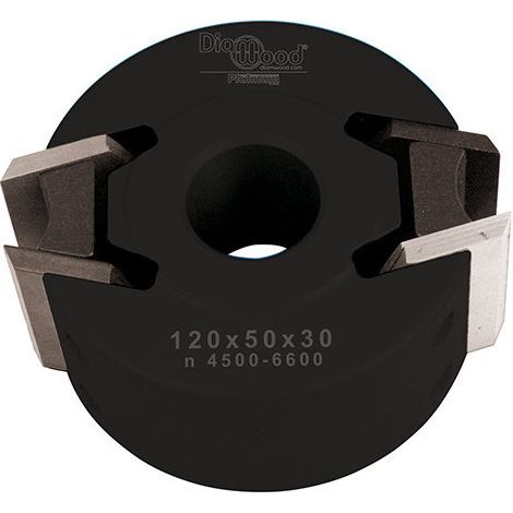 Diamwood Porte-outils de toupie à profiler avec contre-fers D. 120 mm - Alésage 50 mm - Hauteur 50 mm - Z 2 - Vitesse 4500 à 6600 tour/min - Outil haute qualité (1/2)