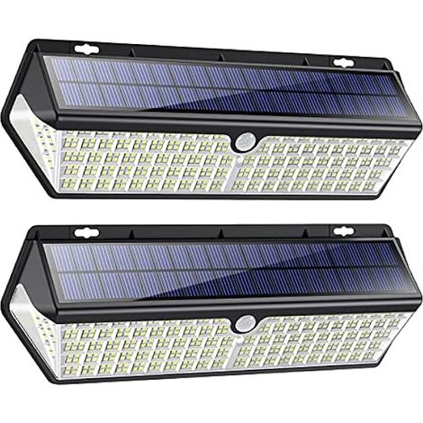 118 LED Lampe Solaire Extérieur【3500LM 4400mAh Puissante éclairage avec Charge USB】Détecteur de Mouvement éclairage Solaire Spot sans Fil Extérieur Lumières Imperméable Sécurité Jardin Lampe - 2 Pack (1/5)
