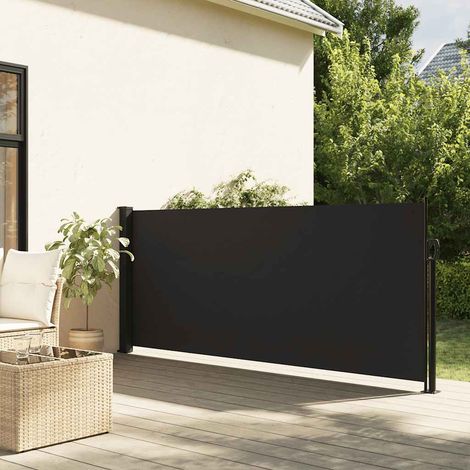 Retractable Side Awning Black 117x300 cm vidaXL