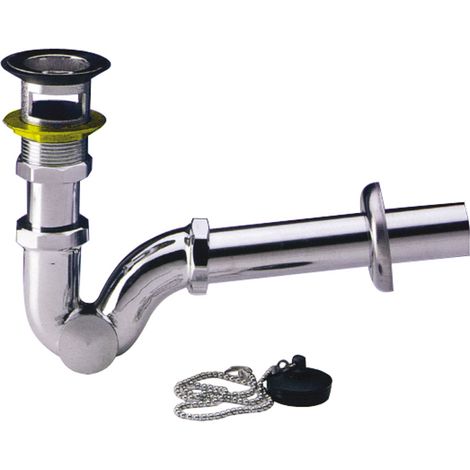 SIFONE IN OTTONE CROMATO A ESSE Senza piletta mis. 1