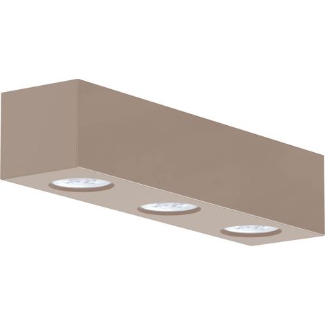 LUMICOM  MANHATTAN L Plafoniera, 3X GU10, max 33W, metallo, grigio tortora, 30x10cm