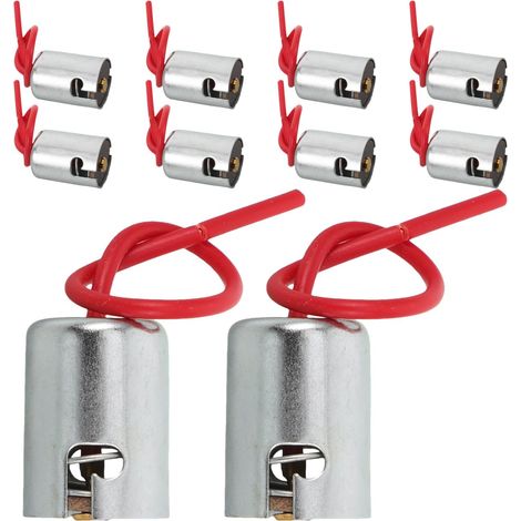 Lot de 10 douilles à baïonnette pour ampoules LED - Support de lampe automobile BA15S - Contact unique pour connecteur de voiture/camion, câble d'extension et douille. (1/5)