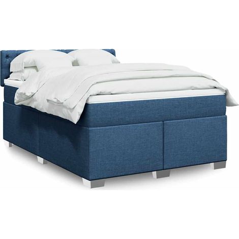 Giroletto a Molle con Materasso Blu 140x190 cm in Tessuto vidaXL (1/4)