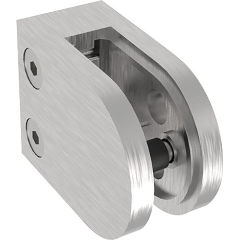 ECONOMY Glasklemmbeschlag Mod.22 für Vierkantrohr, rund,Edelstahl V2A