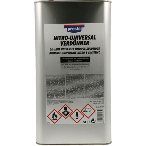 Diluant - Nitro - Universel - Pour peinture - Presto - Bidon de 5L