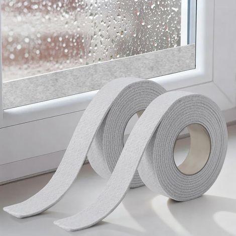 Bandes adhésives absorbantes pour vitres, bandes anti-condensation, 400 x 3 cm, ruban adhésif en feutre de coton pour fenêtres (lot de 2,Beige) (1/5)