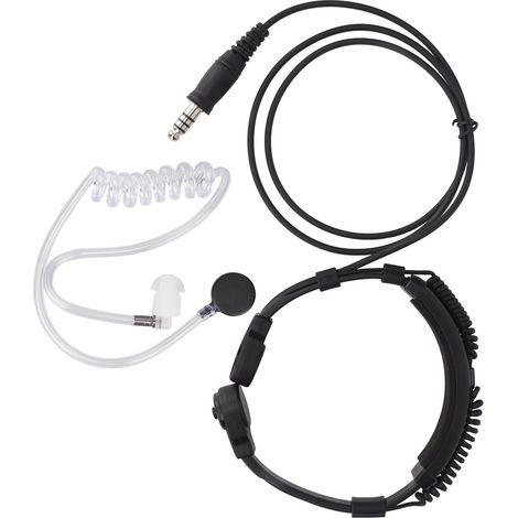 Robustes Headset mit einziehbarem Akustikschlauch für tragbare Funkgeräte von Baofeng, Kenwood, Yaesu und Motorola (1/5)