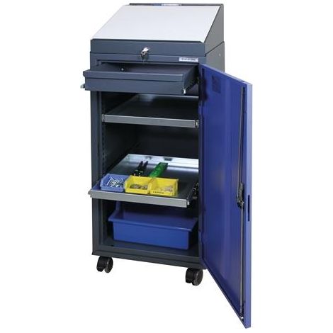 TECWERK Werkzeugschrankset m.Pultaufsatz H1310xB500xT500mm anthrazitgrau/taubenblau TW (1/2)