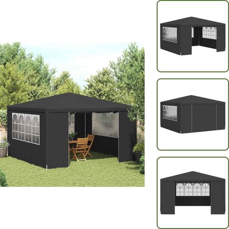 Tente de réception et parois latérales 4x4 m Anthracite 90 g/m² - Tente De Réception - Abri Jardin - Gazebo - Parasol - Auvent (1/5)