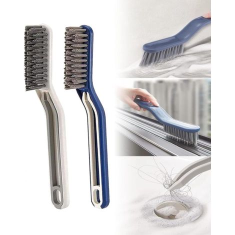 2 en 1 Brosses Multifonctionnelles,2Pcs Brosse à Joints d'angle de Salle de Bain,Brosse de Nettoyage avec Clip, pour Nettoyage en Carrelage Mural, Cadre de Fenêtre