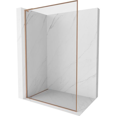 Mexen Kioto-F L Duschwand Walk-in mit Rahmen 55 x 202 cm, transparent 8 mm, gebürstetes Kupfer - 800-055-174-65-00 (1/5)