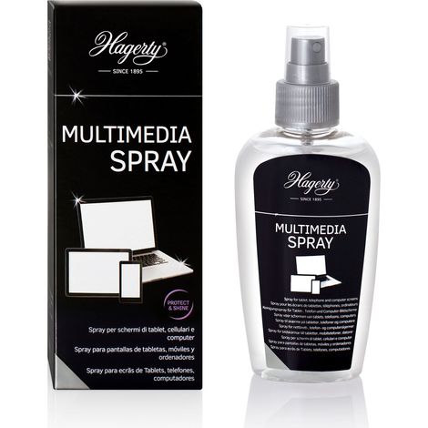 Hagerty Multimedia Spray 125 ml I Efficace detergente schermi per smartphone tablet computer laptop I Spray detergente antistatico per la pulizia e la cura generale di display-non lascia graffi (1/5)