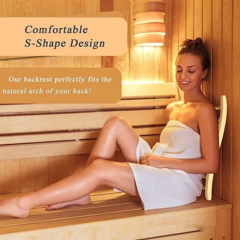 Dossier Sauna - Bois Pin Naturel - Forme Ergonomique S - Pour Spa et Sauna Traditionnel - 50 x 40 cm - 1 Pièce (1/5)