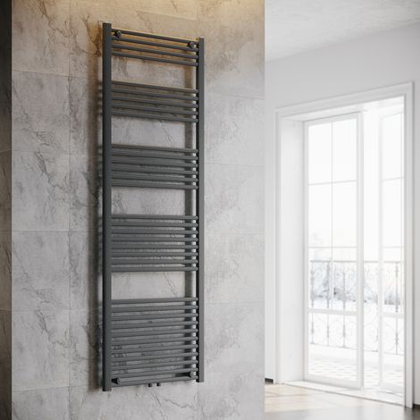 SONNI Termoarredo Scaldasalviette Radiatore ad Acqua Calda Bagno Collegamento Intermedio 1800x600mm Grigio Antracite (1/5)