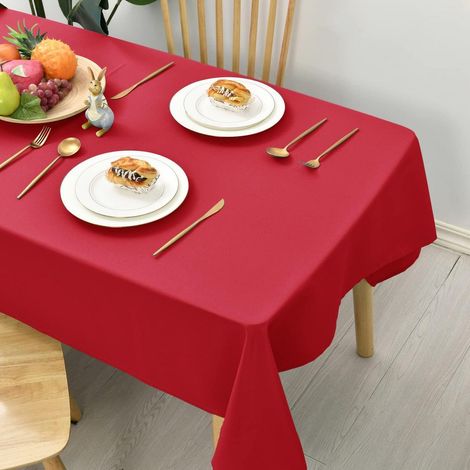 Nappe Rouge 130x160cm Résistante aux intempéries Lavable Lot de 2 pour extérieur et intérieur