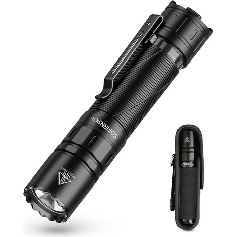 Lampe Torche LED Rechargeable USB C 3000 Lumens Lampe Torche Tactique Ultra-lumineuse avec 6 Modes d'éclairage, portée maximale de 392M, avec batterie pour EDC Urgences Recherche Extérieur (1/5)