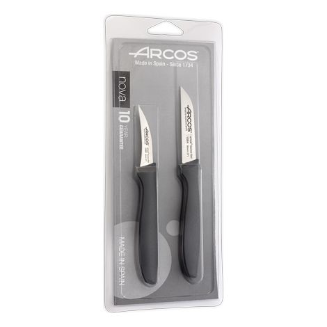 Juego de Cuchillo Mondadores Arcos Nova 189000 de acero inoxidable Nitrum y mango de Polipropileno de 2 piezas en blíster (1/3)