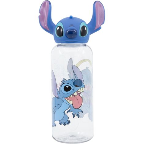 Flasche de wiederverwendbare Wasserflasche für Jungen und Mädchen de Kunststoff mitKinderdesign mitKappe de Figur 3D und Fassungsvermögen de 560 ml de Stitch (1/3)