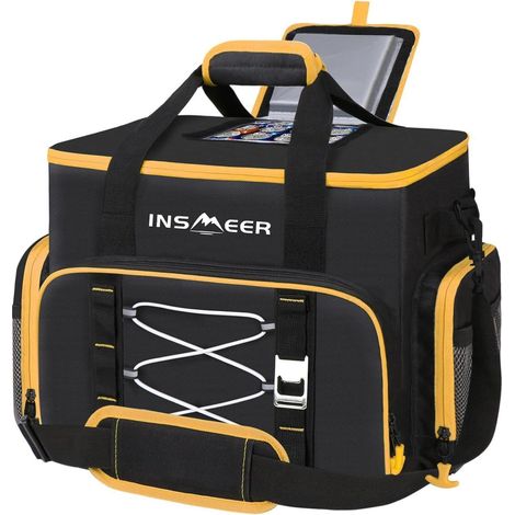 Kühltasche 45L faltbar, isoliert, auslaufsicher, mit Flaschenöffner, Gelb (1/5)