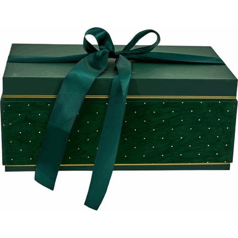 L'Arcolaio Scatola Natalizia Rettangolare in Velluto Grande Velvet Verde 33,6x20,7x14,1 cm