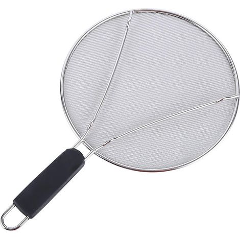 Couvercle de cuisine en acier inoxydable avec grille anti-brûlure et anti-éclaboussures, 25 cm (1/5)