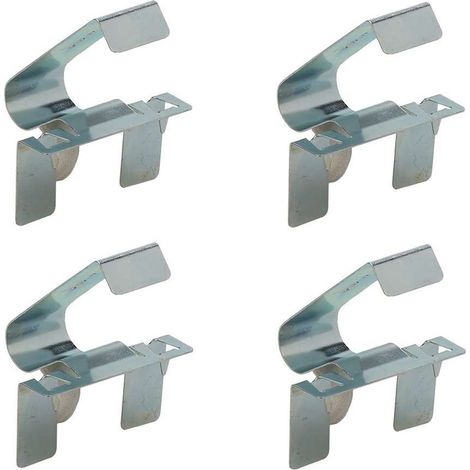 Set di 4 clip per battiscopa in acciaio cromato – Per mobili da cucina e bagno – Serraggio a molla – Spessore minimo 12 mm (1/2)