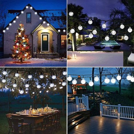 Yang peut illuminer une guirlande lumineuse pour Noël, en camping, avec des lumières colorées, des bulles, des petites boules blanches et des gouttes d'eau. (1/5)