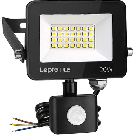 20w Security Lights Outdoor Motion Sensor 1700 Lumen Pir Light Ip65 Waterproof Motion Sensor Flood Light Ultra Thin Garden Light Security Perfect F (1/4)