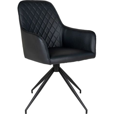 Esstischstuhl "Palma" - PU-Kunstleder - Vintage Schwarz