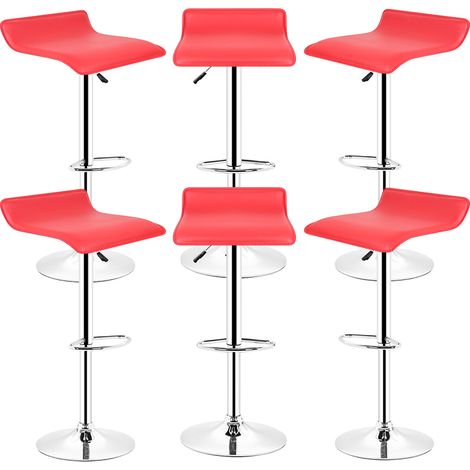 Aqrau 6 Tabouret de bar carré européen simple rouge (1/5)