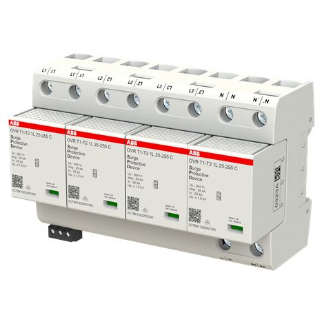 Parafoudre débro. OVR T1-T2 Iimp. 25KA- 4P 230/400V Uc 264V TNS/TT-av. TS 2CTB812101R2300 ABB B611463 (1/3)
