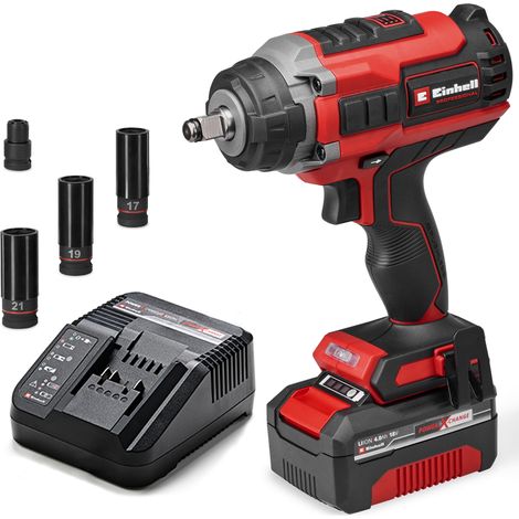 Einhell Professional Akku-Schlagschrauber IMPAXXO 18/450 (1x4,0Ah) Power X-Change (18 V, 450 Nm, Brushless, Außenvierkant-Aufnahme, inkl. 4 Ah Akku, Ladegerät, Nuss-Set) (1/5)