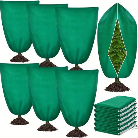 Lot de 6 housses de protection hivernale contre le gel – 80 cm x 100 cm – Réutilisables – Housses de protection pour plantes (1/5)