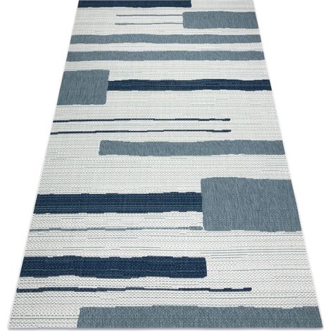 Carpet COLOR 19676369 SISAL lines beige / blue blue 120x170 cm