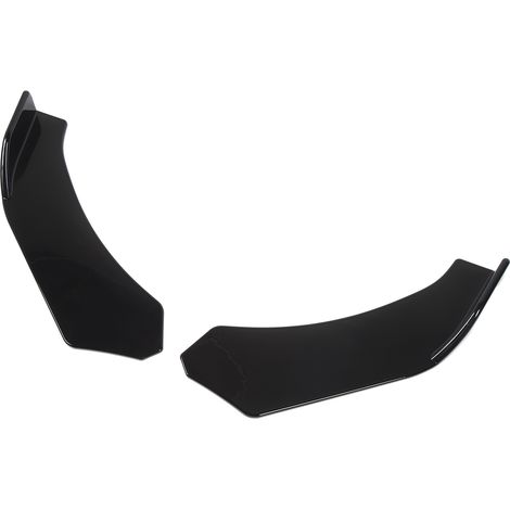 2 ailettes de pare-chocs avant universelles noires brillantes de 57 cm pour véhicules (gauche et droite) (1/5)