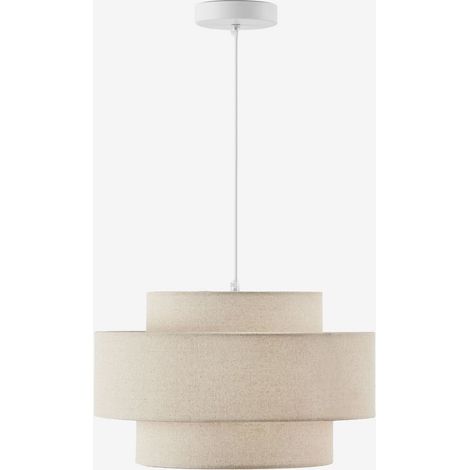 SKLUM Hängende Deckenleuchte Lumira Beige Leinen Ø40 cm (1/5)