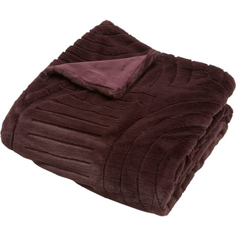 Plaid Arka 180x230cm effet fausse fourrure marron - Atmosphera créateur d'intérieur (1/3)