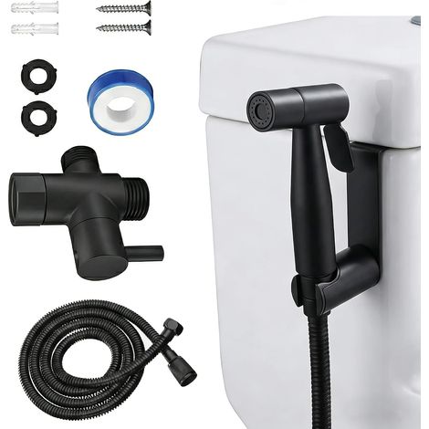 Stainless Steel Bidet Shower Head Kit with 3-Way Valve (1/2 Inch) (1/5)