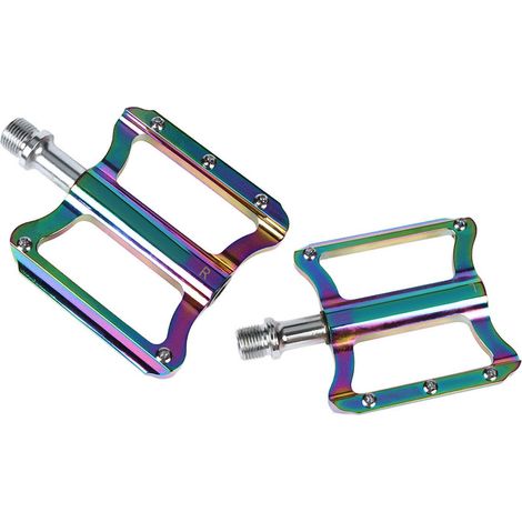 Leichte, rutschfeste Fahrradpedale aus Aluminiumlegierung für Mountainbikes und Falträder – Kräftige Farbe – Größe S (1/5)