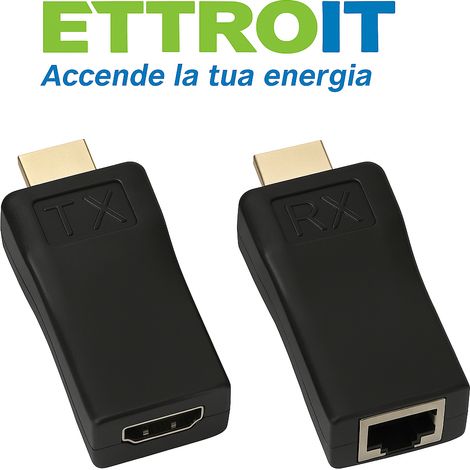 ETTROIT 30m HDMI auf RJ45 Extender, für Cat 5e/6 Kabel, 1080p, Passive Verlängerung/Adapter Übertragung bis zu 30m (1/3)