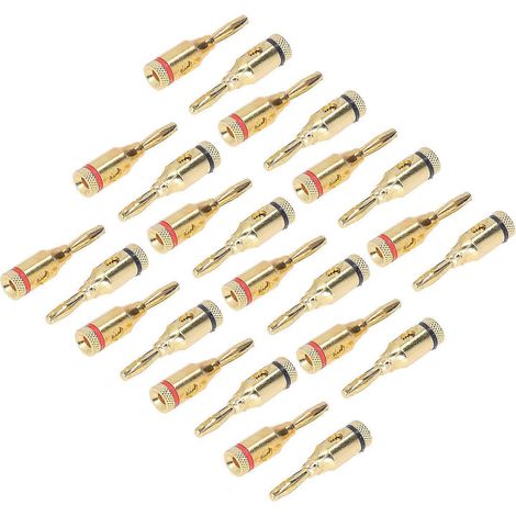 24-teiliges Set vergoldete Bananenstecker, universelle Schnellverbinder für Autolautsprecherkabel von 12 bis 18 AWG