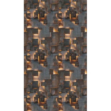 Papier peint intissé Papier peint original Marron, Bronze, Jaune, Gris - 1,59 x 2,8 m