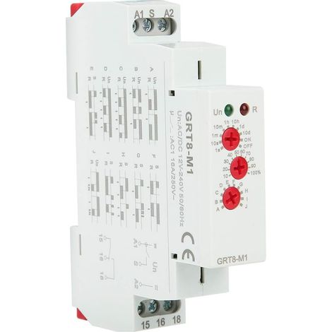 Vtizikl Retard multifonctionnel - Relais de retard multifonctionnel GRT8-M1 avec 10 fonctions montage sur rail DIN AC/DC 12V 240V (1/5)