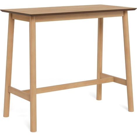 Mesa de bar Norsica 916 , 105x60x120cm, Chapa de madera natural, Madera